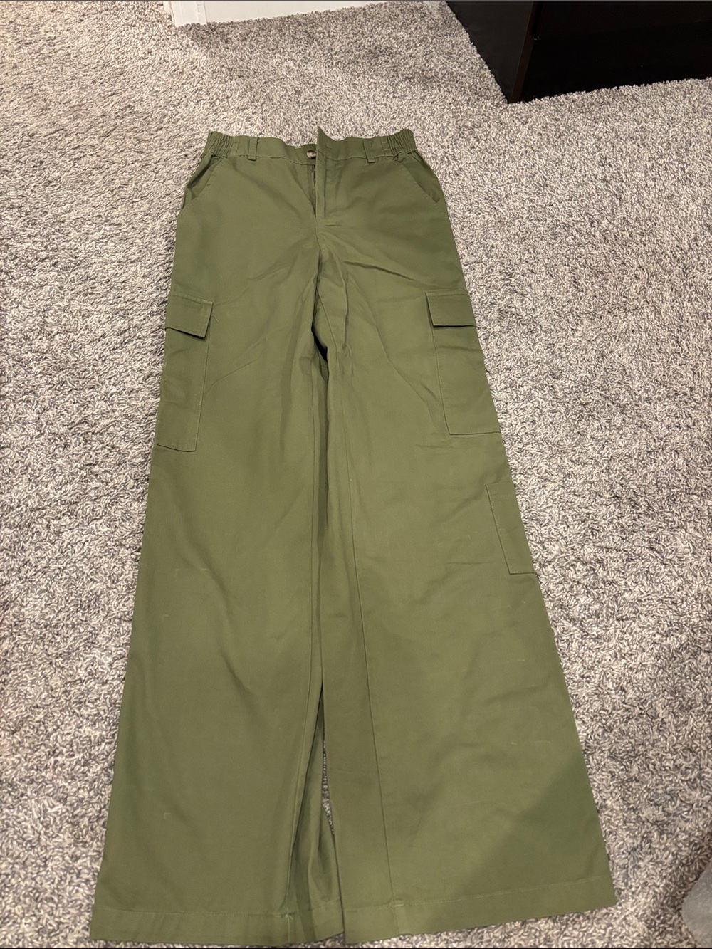 Nordstrom Olive Cargo Wide-Leg Pants